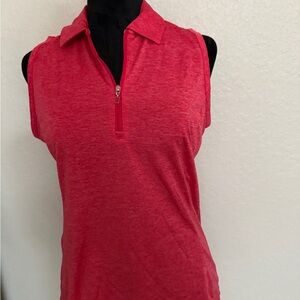PGA Tour Red Sleeveless Tank Top